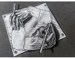 M.C. Escher’s Drawing Hands by Ashlyn Miles