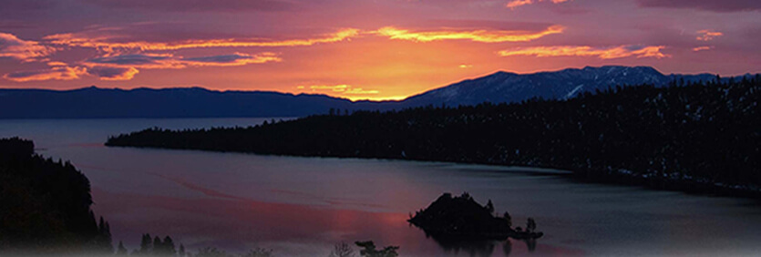 Emerald Bay Lake Tahoe at sunrise